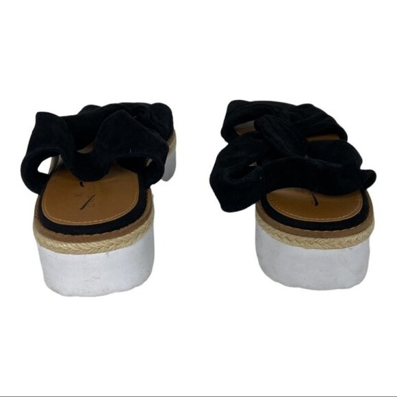 NEW Nordstrom Caslon Joelle Flatform Black Sandals Suede Platform Size 8.5 Y2K - Picture 8 of 10